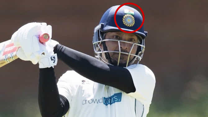 ಟೀಮ್ ಇಂಡಿಯಾದ ಹೆಲ್ಮೆಟ್ ಧರಿಸಿ ಕಣಕ್ಕಿಳಿದ ಕುಮಾರ್ ಸಂಗಕ್ಕಾರ