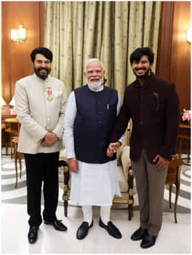 ನರೇಂದ್ರ ಮೋದಿ ಭೇಟಿ ಮಾಡಿದ ಮಮ್ಮುಟ್ಟಿ ಫ್ಯಾಮಿಲಿ