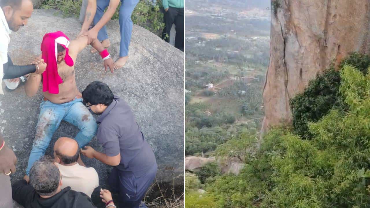 ಸೂರ್ಯಾಸ್ತ ತೋರಿಸುವ ಭರದಲ್ಲಿ ಎಡವಟ್ಟು: ಬೆಟ್ಟದಿಂದ 50 ಅಡಿ ಪ್ರಪಾತಕ್ಕೆ ಬಿದ್ದ ಉಪನ್ಯಾಸಕ!