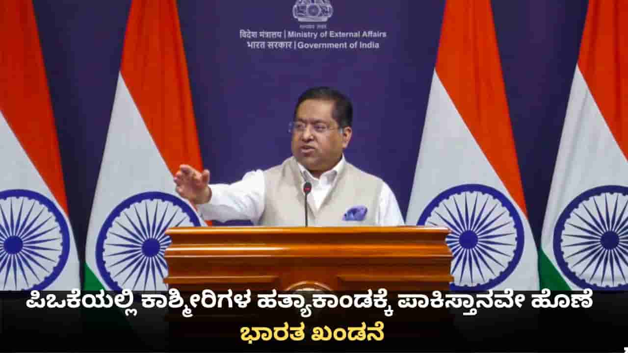 ಪಿಒಕೆಯಲ್ಲಿ ಕಾಶ್ಮೀರಿಗಳ ಹತ್ಯಾಕಾಂಡಕ್ಕೆ ಪಾಕಿಸ್ತಾನವೇ ಹೊಣೆ; ಭಾರತ ಖಂಡನೆ