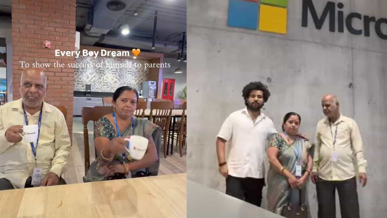 Video: ಹೆತ್ತವರಿಗೆ ತಾನು ಕೆಲಸ ಮಾಡುವ ಬೆಂಗಳೂರಿನ ಮೈಕ್ರೋಸಾಫ್ಟ್ ಆಫೀಸ್ ತೋರಿಸಿದ ಉದ್ಯೋಗಿ Video: ಹೆತ್ತವರಿಗೆ ತಾನು ಕೆಲಸ ಮಾಡುವ ಬೆಂಗಳೂರಿನ ಮೈಕ್ರೋಸಾಫ್ಟ್ ಆಫೀಸ್ ತೋರಿಸಿದ ಉದ್ಯೋಗಿ