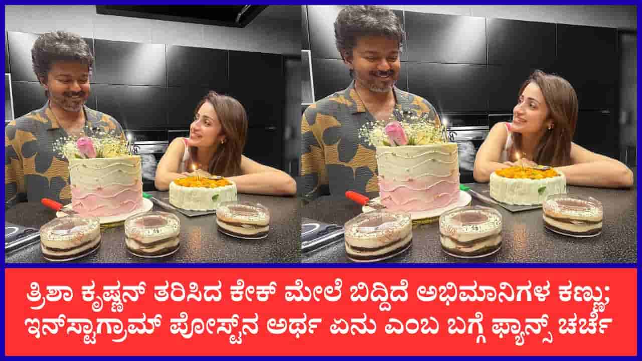 ವಿಜಯ್ ಜನ್ಮದಿನಕ್ಕೆ ತ್ರಿಶಾ ತರಿಸಿದ್ದು ವಿಶೇಷ ಕೇಕ್; ‘00.00’ ಅರ್ಥ ಹುಡುಕಿದ ನೆಟ್ಟಿಗರು