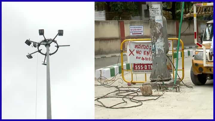 ಬೆಂಗಳೂರಿನಲ್ಲಿ ಮತ್ತೊಂದು ಅವೈಜ್ಞಾನಿಕ ಕಾಮಗಾರಿ: ರಸ್ತೆ ಮಧ್ಯೆ ಇರೋ ಕಂಬ ತೆಗೆಯದೇ ವೈಟ್ಟ್ಯಾಪಿಂಗ್; ಸಾರ್ವಜನಿಕರ ಆಕ್ರೋಶ ಬೆಂಗಳೂರಿನಲ್ಲಿ ಮತ್ತೊಂದು ಅವೈಜ್ಞಾನಿಕ ಕಾಮಗಾರಿ: ರಸ್ತೆ ಮಧ್ಯೆ ಇರೋ ಕಂಬ ತೆಗೆಯದೇ ವೈಟ್ಟ್ಯಾಪಿಂಗ್; ಸಾರ್ವಜನಿಕರ ಆಕ್ರೋಶ