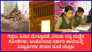 141 ವರ್ಷಗಳ ಹಳೆಯ ಶಾಲೆಯ ಸ್ಥಿತಿ ನೋಡಿ: ಗೆದ್ದಲು ಹಿಡಿದ ಮೇಲ್ಚಾವಣಿ, ಬಿರುಕು ಬಿಟ್ಟ ಮಣ್ಣಿನ ಗೋಡೆಗಳು; ವಿದ್ಯಾರ್ಥಿಗಳ ಜೀವದ ಜತೆ ಚೆಲ್ಲಾಟ