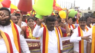 ಮೇಕೆದಾಟು ಯೋಜನೆಗೆ ವಿರೋಧ: ಅತ್ತಿಬೆಲೆ ಗಡಿಯಲ್ಲಿ ಖಾಲಿ ಕೊಡ ಚಳವಳಿ; ತಮಿಳುನಾಡು ವಾಹನಗಳಿಗೆ ನಿರ್ಬಂಧ