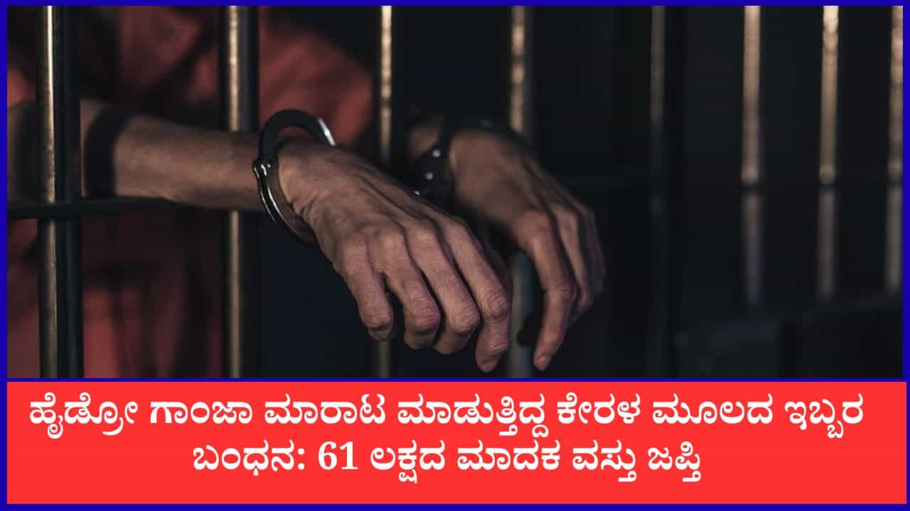 TV9 Kannada News Live: ಹೈಡ್ರೋ ಗಾಂಜಾ ಮಾರಾಟ ಮಾಡುತ್ತಿದ್ದ ಕೇರಳ ಮೂಲದ ಇಬ್ಬರ ಬಂಧನ: 61 ಲಕ್ಷದ ಮಾದಕ ವಸ್ತು ಜಪ್ತಿ TV9 Kannada News Live: ಹೈಡ್ರೋ ಗಾಂಜಾ ಮಾರಾಟ ಮಾಡುತ್ತಿದ್ದ ಕೇರಳ ಮೂಲದ ಇಬ್ಬರ ಬಂಧನ: 61 ಲಕ್ಷದ ಮಾದಕ ವಸ್ತು ಜಪ್ತಿ