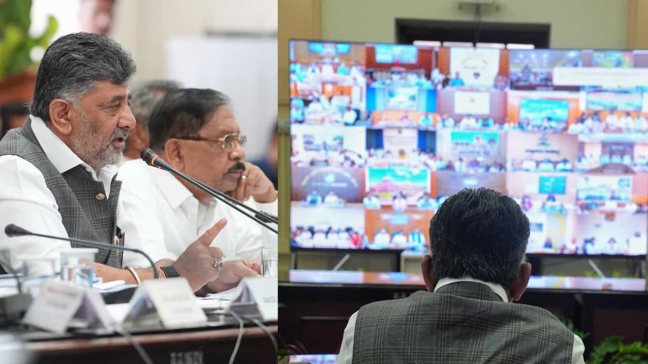 ಬರ ನಿರ್ವಹಣೆ ಕುರಿತಂತೆ ಸಿಎಂ ಡಿಕೆಶಿ, ಡಿಸಿಎಂ ವಿಡಿಯೋ ಕಾನ್ಫರೆನ್ಸ್: ಅಧಿಕಾರಿಗಳಿಗೆ ಏನೆಲ್ಲ ಸೂಚನೆ? ಬರ ನಿರ್ವಹಣೆ ಕುರಿತಂತೆ ಸಿಎಂ ಡಿಕೆಶಿ, ಡಿಸಿಎಂ ವಿಡಿಯೋ ಕಾನ್ಫರೆನ್ಸ್: ಅಧಿಕಾರಿಗಳಿಗೆ ಏನೆಲ್ಲ ಸೂಚನೆ?