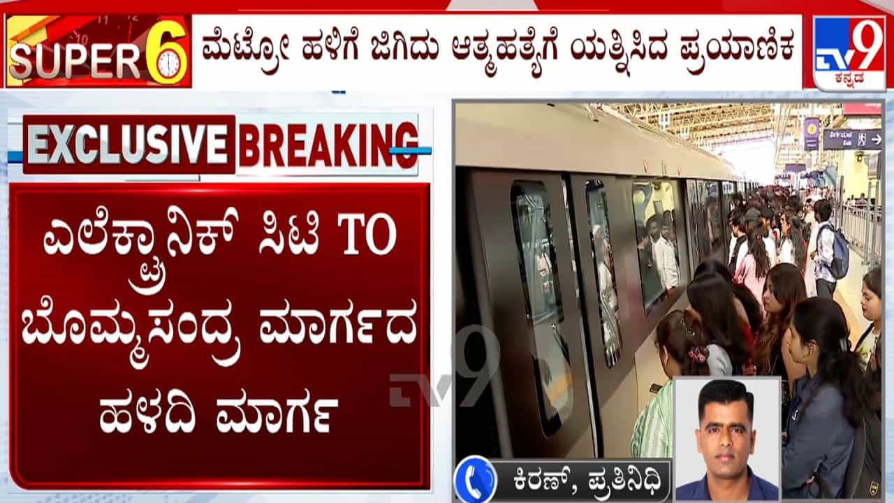 ಮೆಟ್ರೋ ರೈಲ್ವೆ ಹಳಿಗೆ ಹಾರಿ ವ್ಯಕ್ತಿ ಆತ್ಮಹತ್ಯೆ: ಹಳದಿ ಮಾರ್ಗದಲ್ಲಿ ಮೆಟ್ರೋ ಸಂಚಾರ ಸ್ಥಗಿತ