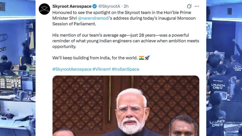 Skyroot Aerospace thanks PM Narendra Modi for recognizing the achievement of rocket launch