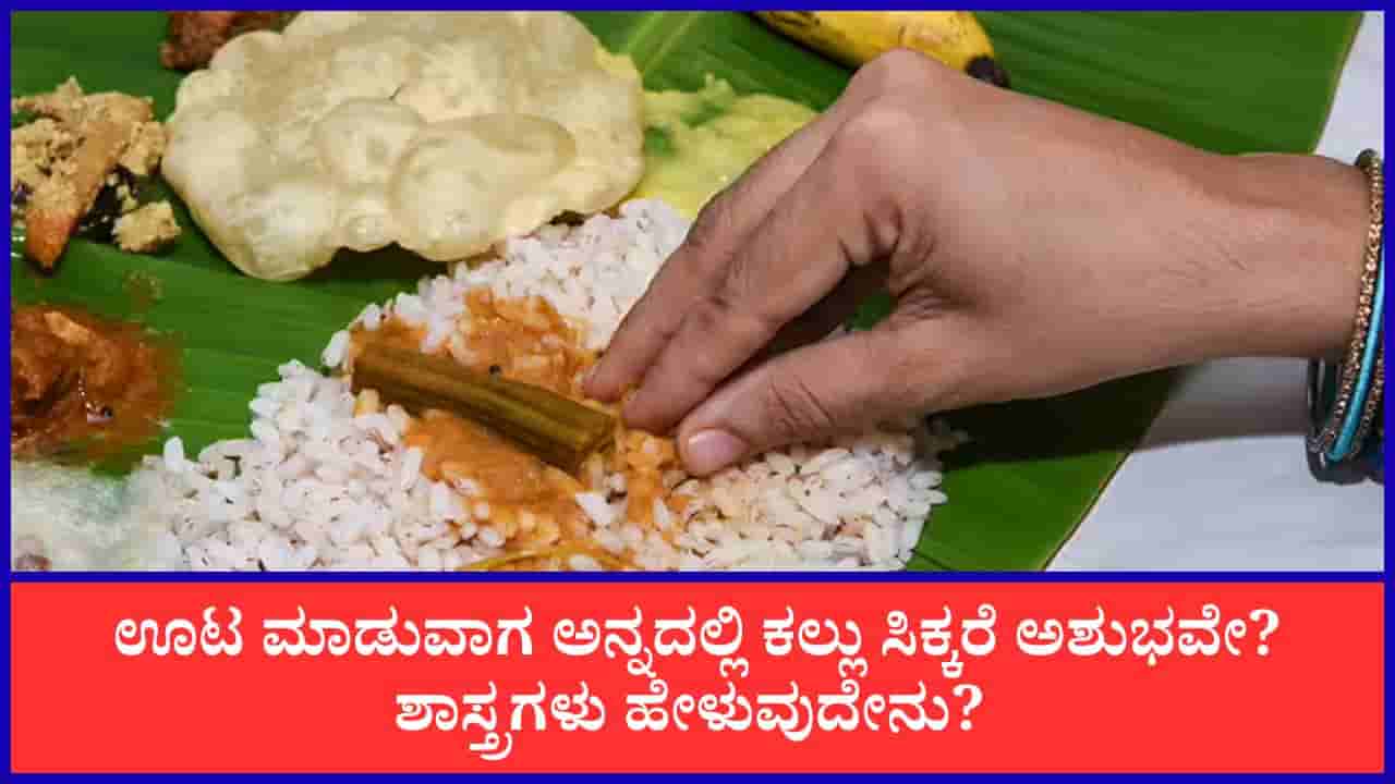 ಊಟ ಮಾಡುವಾಗ ಅನ್ನದಲ್ಲಿ ಕಲ್ಲು ಸಿಕ್ಕರೆ ಏನರ್ಥ? ಜ್ಯೋತಿಷ್ಯ ಶಾಸ್ತ್ರ ಹೇಳುವುದೇನು ಗೊತ್ತಾ?
