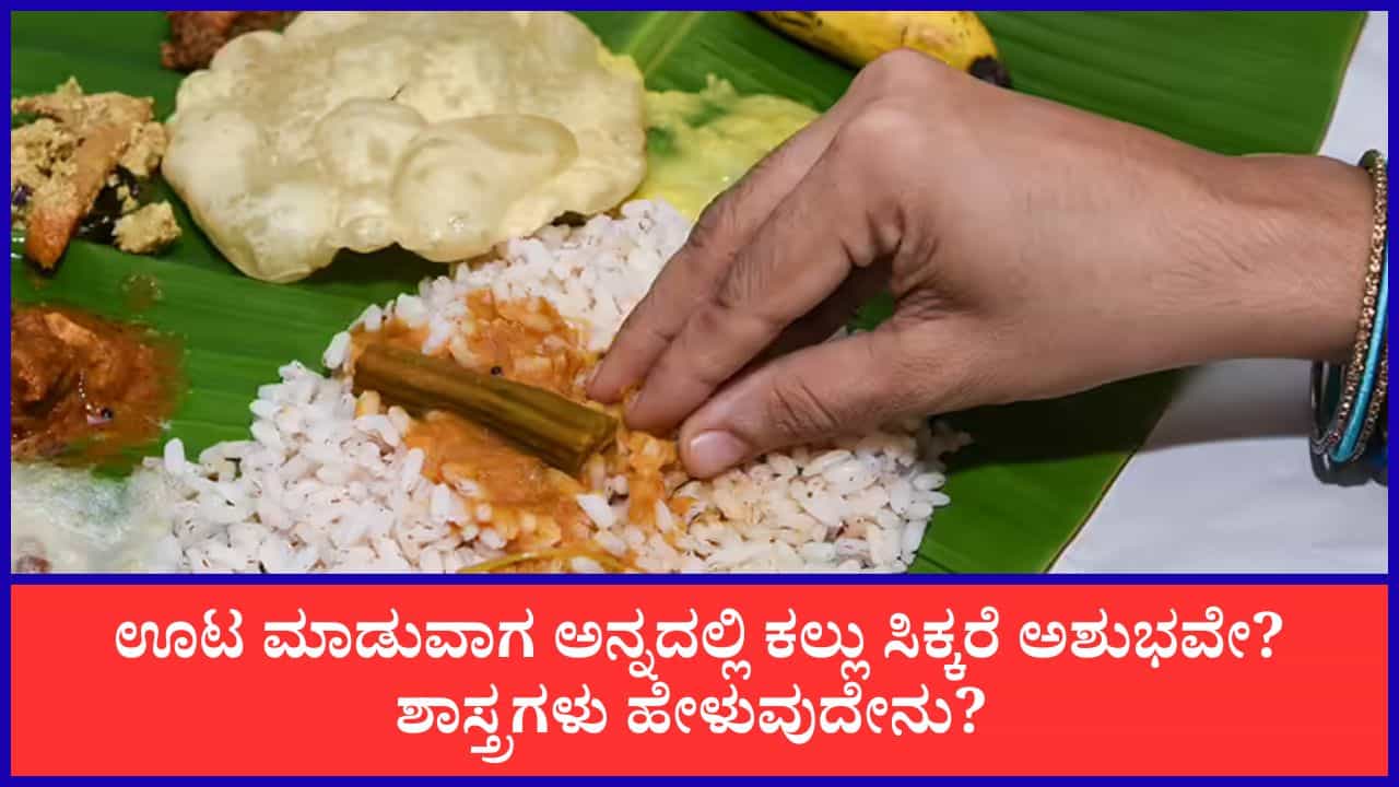 ಊಟ ಮಾಡುವಾಗ ಅನ್ನದಲ್ಲಿ ಕಲ್ಲು ಸಿಕ್ಕರೆ ಏನರ್ಥ? ಜ್ಯೋತಿಷ್ಯ ಶಾಸ್ತ್ರ ಹೇಳುವುದೇನು ಗೊತ್ತಾ?