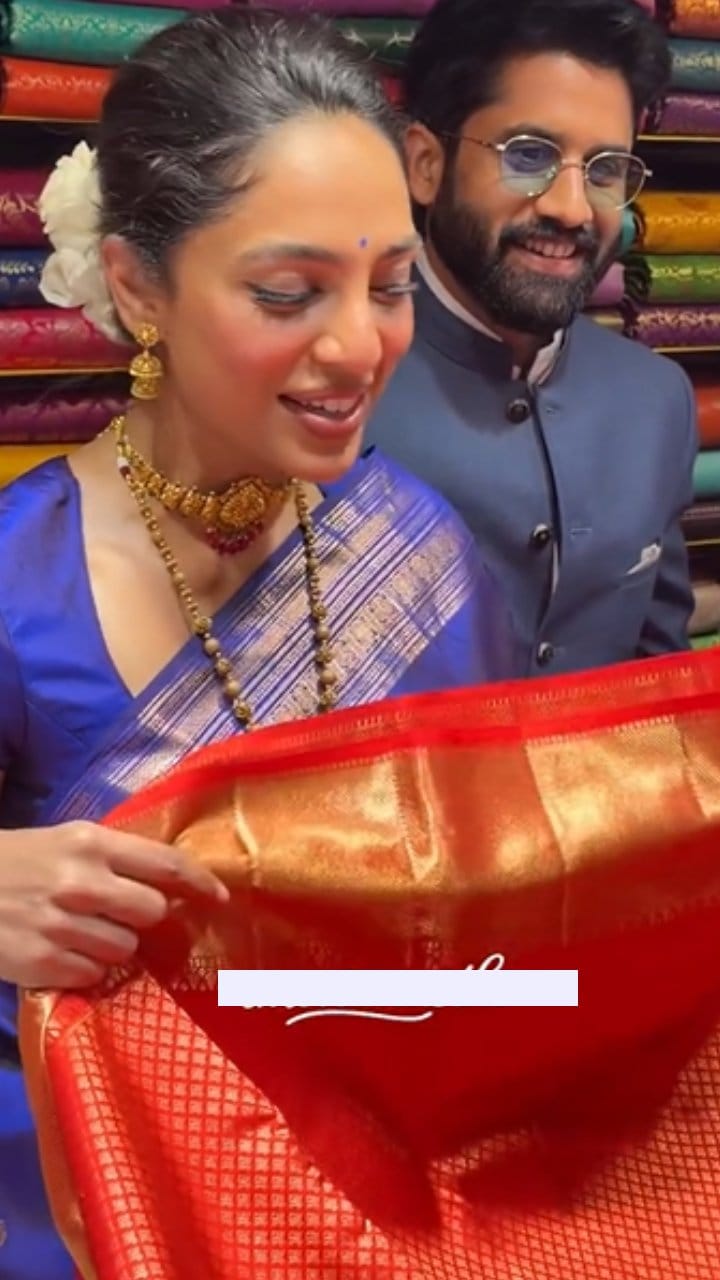 ಪತ್ನಿ ಶೋಭಿತಾರನ್ನು ಸೀರೆ ಅಂಗಡಿಗೆ ಕರೆತಂದ ನಟ ನಾಗ ಚೈತನ್ಯ: ವಿಡಿಯೋ