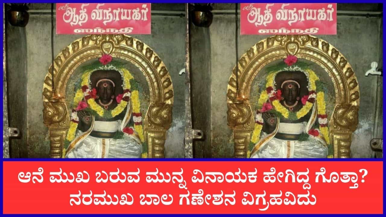 Naramukha Ganapathi: ಗಣೇಶನನ್ನು ಆತನ ಮಾನವ ಮುಖದೊಂದಿಗೆ ಪೂಜಿಸುವ ಏಕೈಕ ದೇವಾಲಯ ಎಲ್ಲಿದೆ ಗೊತ್ತಾ? Naramukha Ganapathi: ಗಣೇಶನನ್ನು ಆತನ ಮಾನವ ಮುಖದೊಂದಿಗೆ ಪೂಜಿಸುವ ಏಕೈಕ ದೇವಾಲಯ ಎಲ್ಲಿದೆ ಗೊತ್ತಾ?