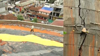 ಶೃಂಗೇರಿಯಲ್ಲೂ ಭೂಕುಸಿತದ ಆತಂಕ: ಬಿರುಕುಗೊಂಡ ಬೃಹತ್ ತಡೆಗೋಡೆ