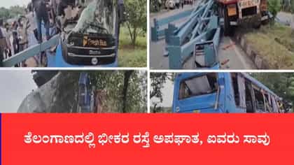 ತೆಲಂಗಾಣದ ಸೂರ್ಯಪೇಟೆಯಲ್ಲಿ ಭೀಕರ ರಸ್ತೆ ಅಪಘಾತ