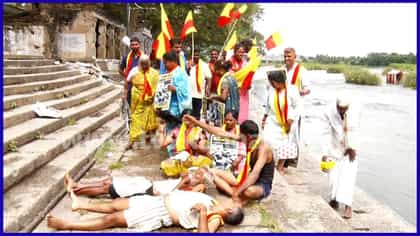 ತಮಿಳುನಾಡಿಗೆ ಮತ್ತೆ ನೀರು ಬಿಡಬೇಕೆಂಬ ಆದೇಶ ಖಂಡಿಸಿ ಮಂಡ್ಯದಲ್ಲಿ ಪ್ರತಿಭಟನೆ
