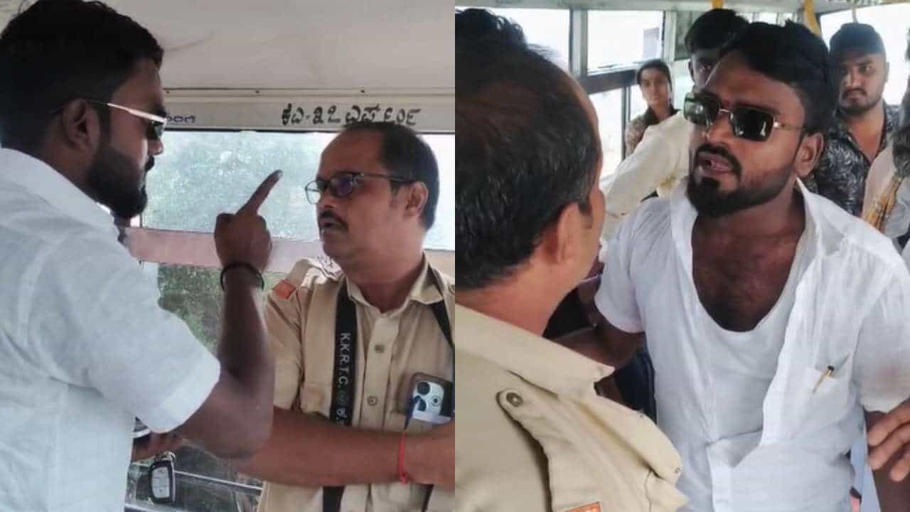 ಬಸ್ ಅಡ್ಡಗಟ್ಟಿ ಕಂಡಕ್ಟರ್ಗೆ ಥಳಿಸಿದ ಆಟೋ ಚಾಲಕ: ವಿಡಿಯೋ ಮಾಡುತ್ತಿದ್ದ ಪ್ರಯಾಣಿಕನಿಗೂ ಹಲ್ಲೆ! ಬಸ್ ಅಡ್ಡಗಟ್ಟಿ ಕಂಡಕ್ಟರ್ಗೆ ಥಳಿಸಿದ ಆಟೋ ಚಾಲಕ: ವಿಡಿಯೋ ಮಾಡುತ್ತಿದ್ದ ಪ್ರಯಾಣಿಕನಿಗೂ ಹಲ್ಲೆ!