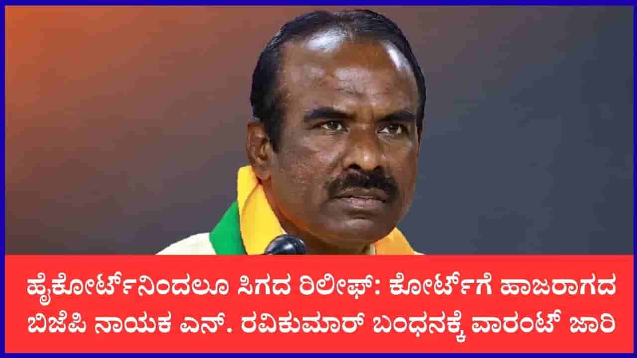 ಕಲಬುರಗಿ ಡಿಸಿ ವಿರುದ್ಧ ಅವಹೇಳನ ಹೇಳಿಕೆ ಪ್ರಕರಣ: ಬಿಜೆಪಿ ಎಂಎಲ್ಸಿ ಎನ್. ರವಿಕುಮಾರ್ಗೆ ಜಾಮೀನುರಹಿತ ಬಂಧನ ವಾರಂಟ್
