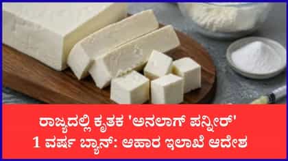 ರಾಜ್ಯಾದ್ಯಂತ ಕೃತಕ ‘ಅನಲಾಗ್ ಪನ್ನೀರ್’ 1 ವರ್ಷ ಬ್ಯಾನ್