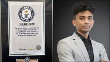 16ರ ಹರೆಯದಲ್ಲೇ ಸಿಎ ಪದವಿ: ಯುವ ಸಾಧಕನಿಗೆ ಗಿನ್ನೆಸ್ ಗೌರವ!