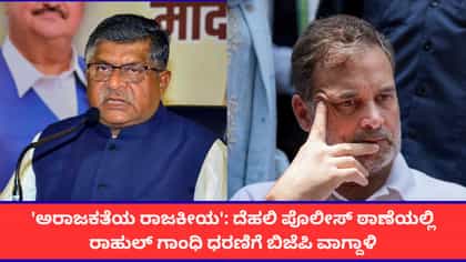 ದೆಹಲಿಯ ಪೊಲೀಸ್ ಠಾಣೆ ಹೊರಗೆ ರಾಹುಲ್ ಗಾಂಧಿಯ ಪ್ರತಿಭಟನೆಗೆ ಬಿಜೆಪಿ ಆಕ್ರೋಶ