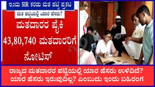 ಇಂದು SIR​​ ಪ್ರಕ್ರಿಯೆಯ ಮೊದಲ ಕರಡು ಮತದಾರರ ಪಟ್ಟಿ ಪ್ರಕಟ: ಮತದಾರರಿಗೆ ನೋಟಿಸ್ ಸಾಧ್ಯತೆ