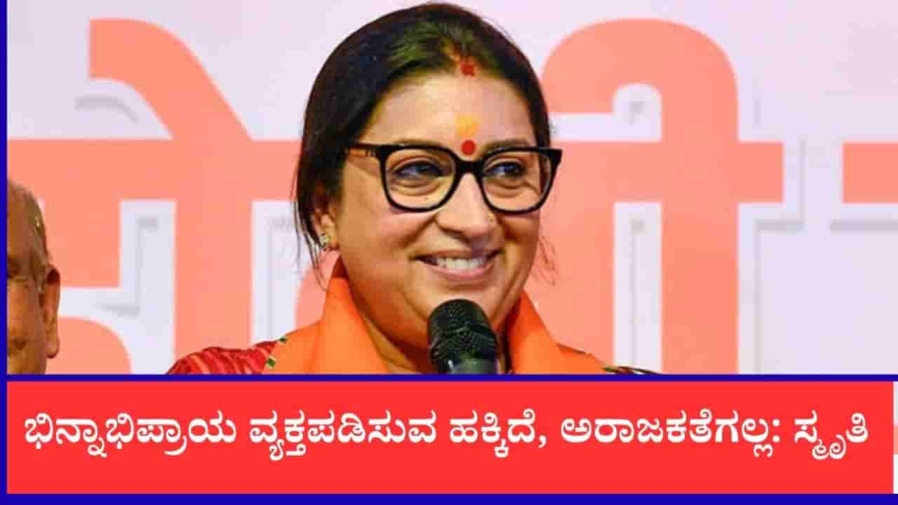 ಭಿನ್ನಾಭಿಪ್ರಾಯ ವ್ಯಕ್ತಪಡಿಸುವ ಹಕ್ಕಿದೆ, ಅರಾಜಕತೆಗಲ್ಲ: ನೀಟ್ ಪ್ರತಿಭಟನೆಗಳ ಕುರಿತು ಸ್ಮೃತಿ ಇರಾನಿ ಖಡಕ್ ಹೇಳಿಕೆ