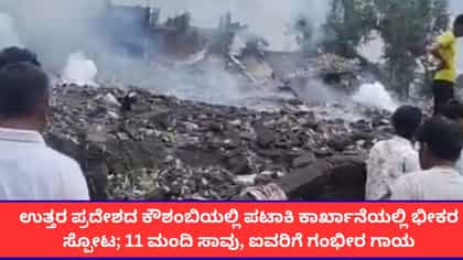 ಉತ್ತರ ಪ್ರದೇಶದ ಕೌಶಂಬಿಯಲ್ಲಿ ಪಟಾಕಿ ಕಾರ್ಖಾನೆಯಲ್ಲಿ ಸ್ಫೋಟ; 11 ಜನ ಸಾವು