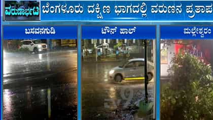 ರಾತ್ರಿಯಿಡೀ ಮಳೆ ಅಬ್ಬರ: ಮಲ್ಲೇಶ್ವರಂನಲ್ಲಿ ಮರಬಿದ್ದು 2 ಕಾರುಗಳು ಜಖಂ