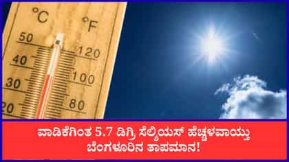 ಮಳೆ ಕೊರತೆ, ಒಣ ಹವೆ ಪರಿಣಾಮ ಬೆಂಗಳೂರಿನ ತಾಪಮಾನ ಭಾರೀ ಏರಿಕೆ