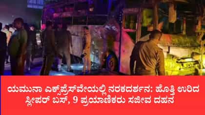 ಸ್ಲೀಪರ್ ಬಸ್‌ಗೆ ಬೆಂಕಿ ಹೊತ್ತಿಕೊಂಡು 9 ಮಂದಿ ಸಜೀವ ದಹನ