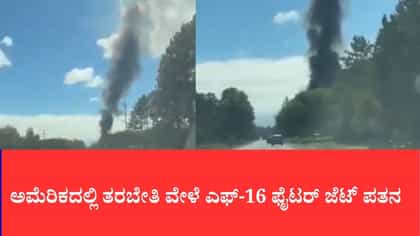 ಅಮೆರಿಕದಲ್ಲಿ ತರಬೇತಿ ವೇಳೆ ಎಫ್-16 ಫೈಟರ್ ಜೆಟ್ ಪತನ
