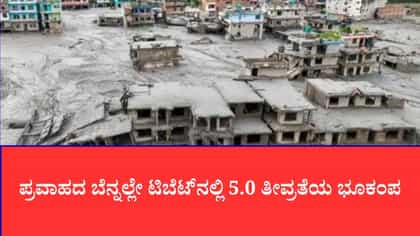 ಪ್ರವಾಹದ ಬೆನ್ನಲ್ಲೇ ಟಿಬೆಟ್‌ನಲ್ಲಿ 5.0 ತೀವ್ರತೆಯ ಭೂಕಂಪ