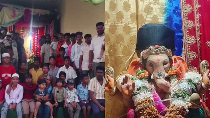 ಮಸೀದಿಯೊಳಗೆ ಗಣಪತಿ ಪ್ರತಿಷ್ಠಾಪಿಸಿ ಭಾವೈಕ್ಯತೆ ಮೆರೆದ ಮುಸ್ಲಿಂ ಯುವಕರು!