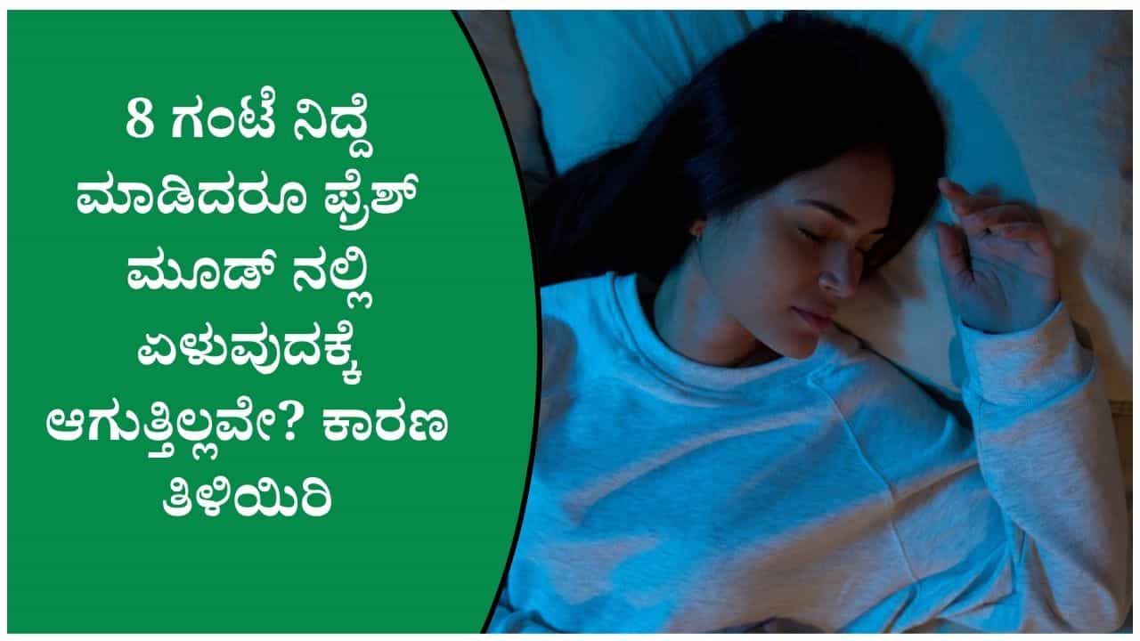 8 ಗಂಟೆ ನಿದ್ದೆ ಮಾಡಿದರೂ ಫ್ರೆಶ್ ಮೂಡ್ ನಲ್ಲಿ ಏಳುವುದಕ್ಕೆ ಆಗುತ್ತಿಲ್ಲವೇ? ಕಾರಣ ತಿಳಿಯಿರಿ 8 ಗಂಟೆ ನಿದ್ದೆ ಮಾಡಿದರೂ ಫ್ರೆಶ್ ಮೂಡ್ ನಲ್ಲಿ ಏಳುವುದಕ್ಕೆ ಆಗುತ್ತಿಲ್ಲವೇ? ಕಾರಣ ತಿಳಿಯಿರಿ