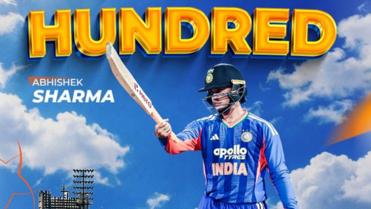ಇತ್ತ ಸಂಜು ಸ್ಯಾಮ್ಸನ್ಗಿಂತಲೂ ಹೆಚ್ಚು ಆಕ್ರಮಣಕಾರಿಯಾಗಿ ಬ್ಯಾಟ್ ಬೀಸಿದ ಅಭಿಷೇಕ್ ಶರ್ಮಾ ಕೇವಲ 16 ಎಸೆತಗಳಲ್ಲಿ ತಮ್ಮ ಅರ್ಧಶತಕ ಪೂರೈಸಿದರು. ಅವರ ಅರ್ಧಶತಕದ ಹಾದಿಯಲ್ಲಿ ಐದು ಸಿಕ್ಸರ್ಗಳು ಮತ್ತು ಐದು ಬೌಂಡರಿಗಳು ಸೇರಿದ್ದವು. ಅರ್ಧಶತಕದ ಬಳಿಕ ಮತ್ತಷ್ಟು ಆಕ್ರಮಣಕಾರಿಯಾಗಿ ಬ್ಯಾಟ್ ಬೀಸಿದ ಅಭಿಷೇಕ್ ತಮ್ಮ ಶತಕವನ್ನು ಪೂರೈಸಿದರು(PC-BCCI).