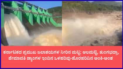 ಕರ್ನಾಟಕದ ಪ್ರಮುಖ ಜಲಾಶಯಗಳ ನೀರಿನ ಮಟ್ಟ