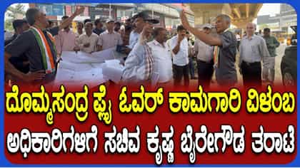 ದೊಮ್ಮಸಂದ್ರ ಫ್ಲೈಓವರ್ ಕಾಮಗಾರಿ ವಿಳಂಬಕ್ಕೆ ಕೃಷ್ಣಬೈರೇಗೌಡ ಅಸಮಾಧಾನ