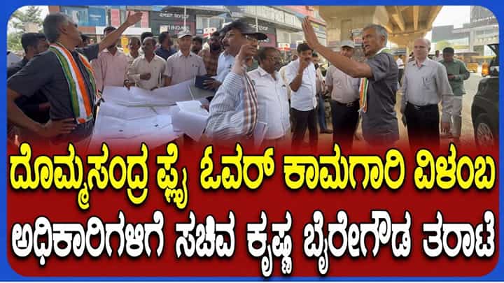 ದೊಮ್ಮಸಂದ್ರ ಫ್ಲೈಓವರ್ ಕಾಮಗಾರಿ ವಿಳಂಬಕ್ಕೆ ಬೆಂಗಳೂರು ನಗರಾಭಿವೃದ್ಧಿ ಸಚಿವ ಕೃಷ್ಣಬೈರೇಗೌಡ ಅಸಮಾಧಾನ ದೊಮ್ಮಸಂದ್ರ ಫ್ಲೈಓವರ್ ಕಾಮಗಾರಿ ವಿಳಂಬಕ್ಕೆ ಬೆಂಗಳೂರು ನಗರಾಭಿವೃದ್ಧಿ ಸಚಿವ ಕೃಷ್ಣಬೈರೇಗೌಡ ಅಸಮಾಧಾನ