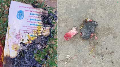 ಕಾಂಗ್ರೆಸ್ ಮುಖಂಡನ ಮನೆ ಮುಂದೆ ವಾಮಾಚಾರ: ಲಗ್ನ ಪತ್ರಿಕೆ, ಮೂಳೆ ಬಳಕೆ