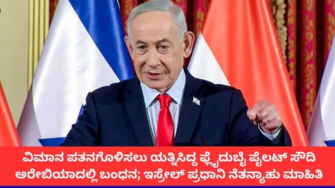 ಫ್ಲೈದುಬೈ ವಿಮಾನ ಪತನಗೊಳಿಸಲು ಕೋ-ಪೈಲಟ್ ಯತ್ನಿಸಿದ್ದ ಎಂದ ಇಸ್ರೇಲ್ ಪ್ರಧಾನಿ