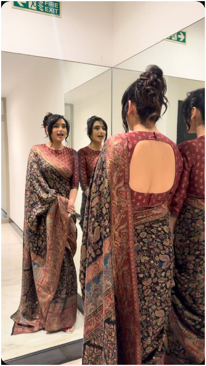 ಸೀರೆ ಧರಿಸಿ ಕಂಗೊಳಿಸಿದ ನಟಿ ರಾಗಿಣಿ ದ್ವಿವೇದಿ