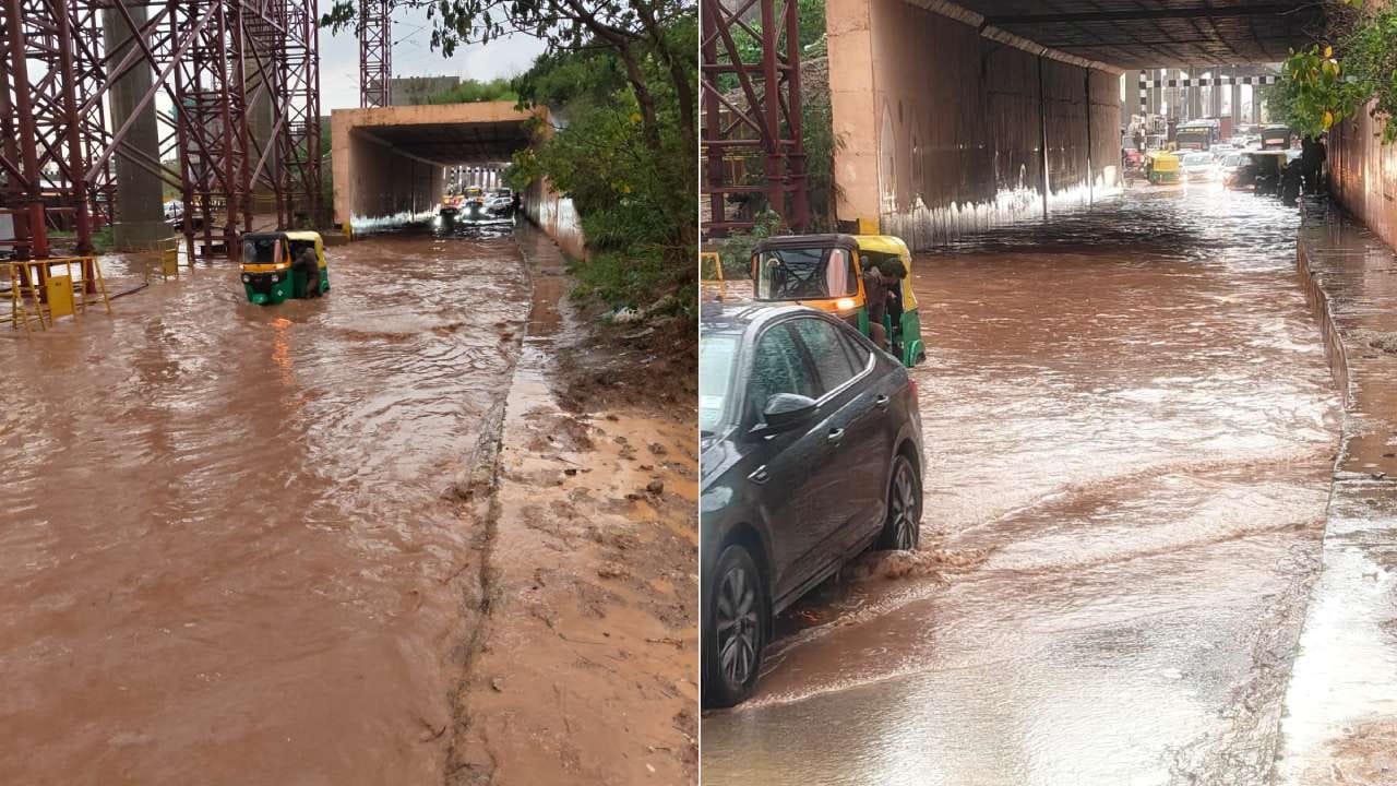 ಅಂಡರ್ಪಾಸ್, ಫ್ಲೈಓವರ್ಗಳಲ್ಲಿ ಜಲಾವೃತ: ಯಲಹಂಕದ ವಿದ್ಯಾಶಿಲ್ಪ ರೈಲ್ವೆ ಕೆಳಸೇತುವೆ, ರಾಷ್ಟ್ರೋತ್ಥಾನ ಮೇಲ್ಸೇತುವೆ, ಚೌಡಪ್ಪ ಲೇಔಟ್ ಹಾಗೂ ಥಣಿಸಂದ್ರ ರಸ್ತೆಗಳಲ್ಲಿ ಮಳೆ ನೀರು ತುಂಬಿ ಸಂಚಾರ ಅಸ್ತವ್ಯಸ್ತಗೊಂಡಿದೆ. (PC: blrcitytraffic)