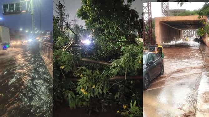 ವರುಣಾರ್ಭಟಕ್ಕೆ ಅವಾಂತರ: ಜಲಾವೃತಗೊಂಡ ಅಂಡರ್‌ಪಾಸ್; ಧರೆಗುರುಳಿದ ಮರಗಳು