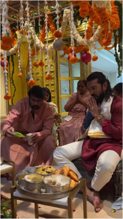 ತಂದೆ ಜೊತೆ ಸೇರಿ ಪೂಜೆ ಮಾಡಿದ ರಾಮ್ ಚರಣ್