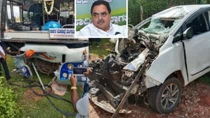 ರಮಾನಾಥ ರೈ ಕಾರು ಅಪಘಾತ: ಕೂದಲೆಳೆ ಅಂತರದಲ್ಲಿ ಮಾಜಿ ಸಚಿವರು ಪಾರು