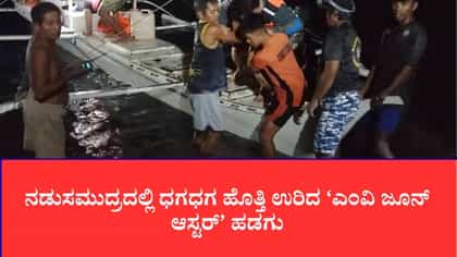 ನಡುಸಮುದ್ರದಲ್ಲಿ ಧಗಧಗ ಹೊತ್ತಿ ಉರಿದ ‘ಎಂವಿ ಜೂನ್ ಆಸ್ಟರ್’ ಹಡಗು