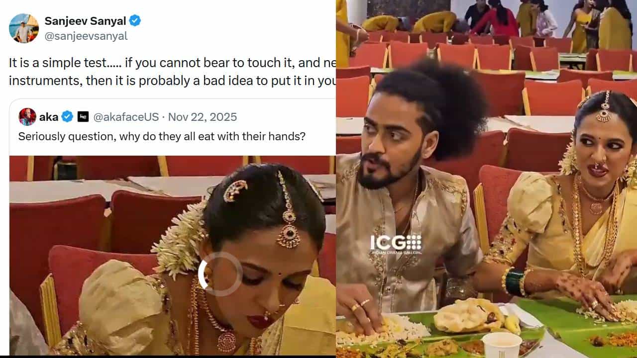 ಭಾರತೀಯರು ಕೈಯಲ್ಲಿ ಊಟ ಮಾಡೋದನ್ನು ಅಣಕಿಸಿದ ಅಮೆರಿಕನ್ ವ್ಯಕ್ತಿಗೆ ತಿಳಿವಳಿಕೆ ಹೇಳಿದ ಸಂಜೀವ್ ಸನ್ಯಾಲ್