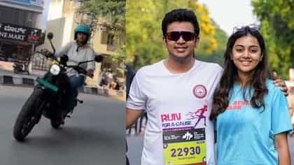 ರಾಯಲ್ ಎನ್‌ಫೀಲ್ಡ್ ಏರಿದ ತೇಜಸ್ವಿ ಸೂರ್ಯ ಪತ್ನಿ ಶಿವಶ್ರೀ ಸ್ಕಂದಪ್ರಸಾದ್