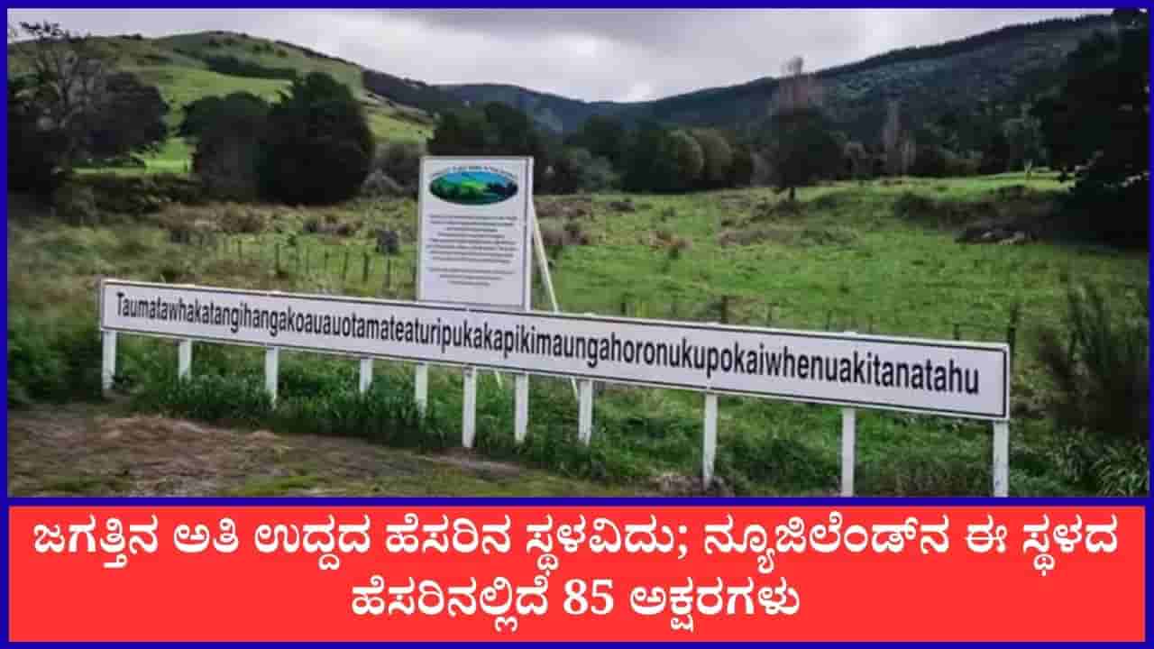 Taumata Hill: ಜಗತ್ತಿನ ಅತಿ ಉದ್ದದ ಹೆಸರಿನ ಸ್ಥಳವಿದು; ನ್ಯೂಜಿಲೆಂಡ್ನ ಈ ಸ್ಥಳದ ಹೆಸರಿನಲ್ಲಿದೆ 85 ಅಕ್ಷರಗಳು